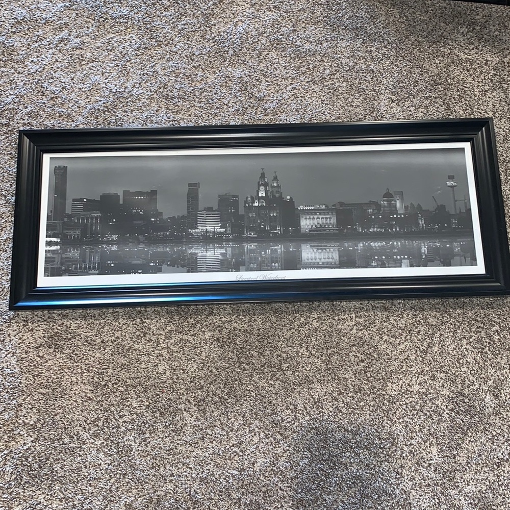 Liverpool waterfront picture, black frame